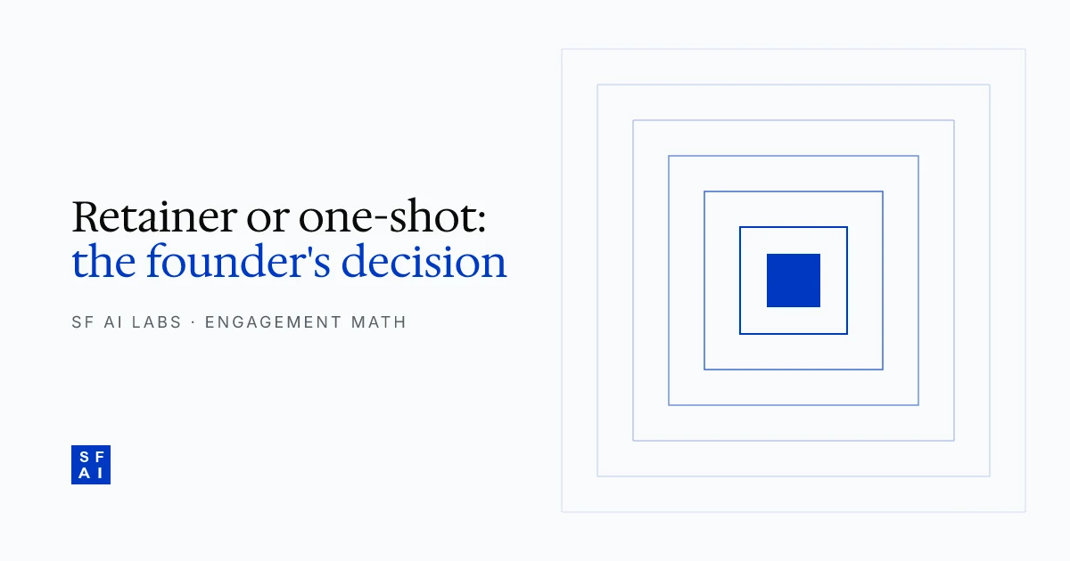 AI MVP retainer vs one-shot engagement: which fits founders best