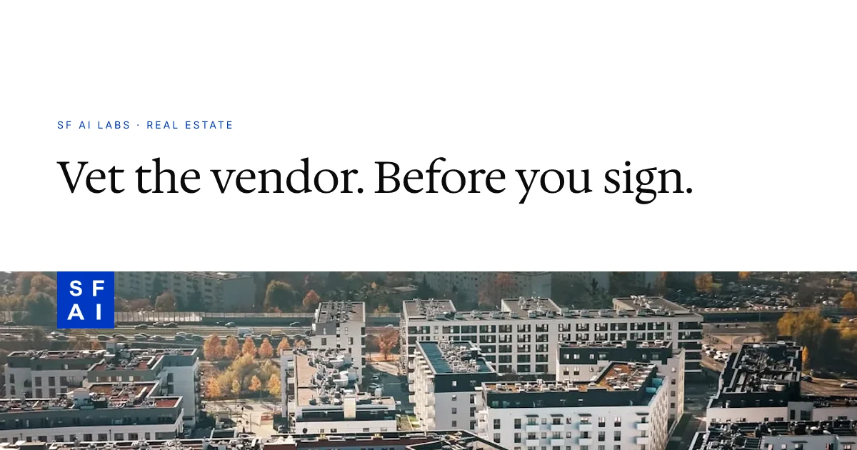 The AI Vendor Evaluation Checklist for CRE principals