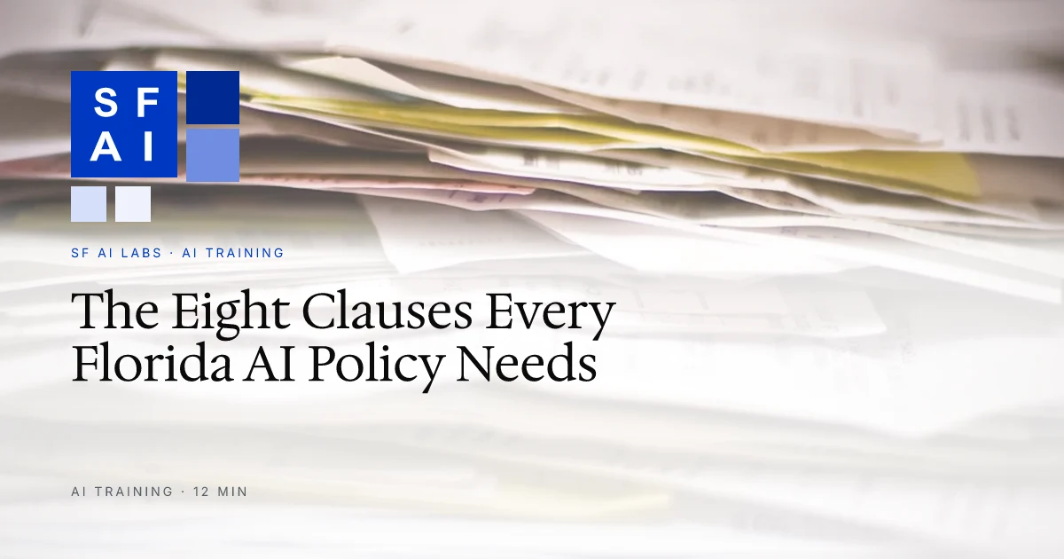 An AI Use Policy for Florida Employers: The Eight Clauses That Matter