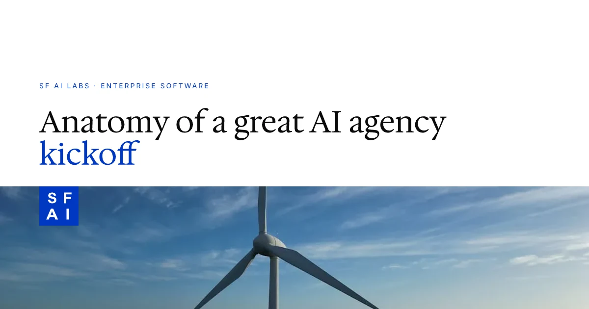 Anatomy of a great AI agency kickoff