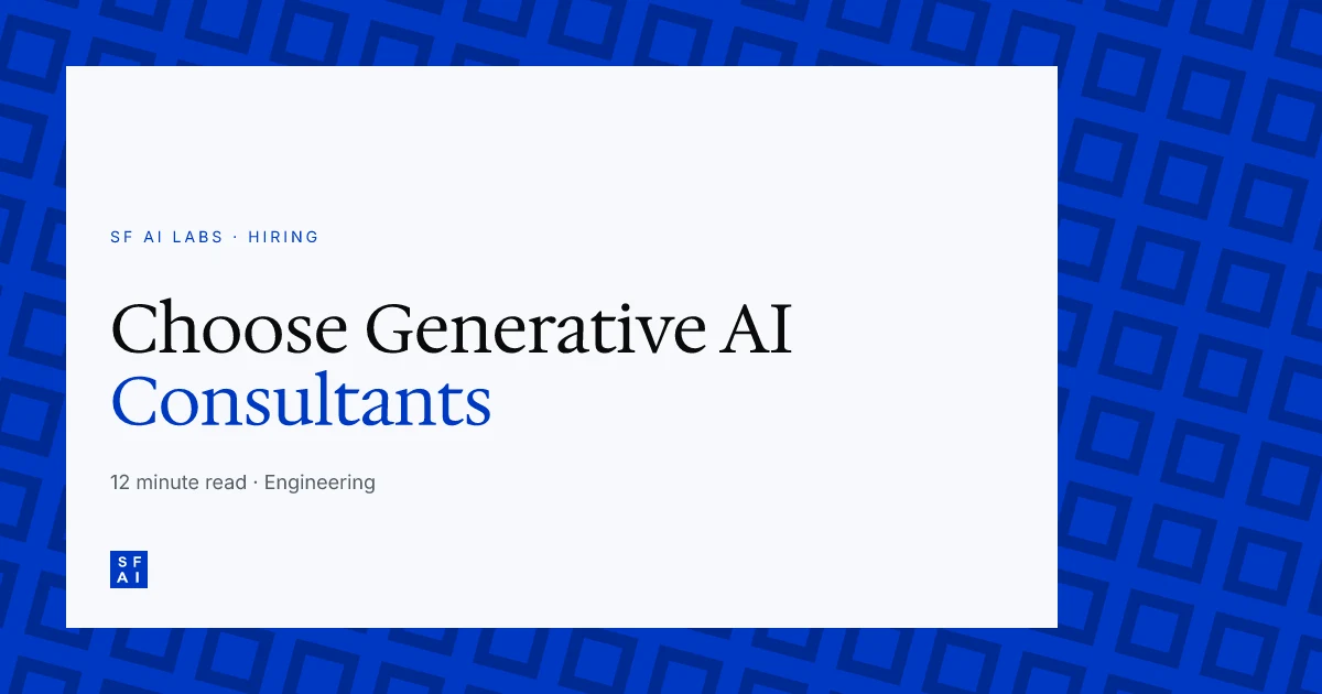How to Choose Between Generative AI Consultants