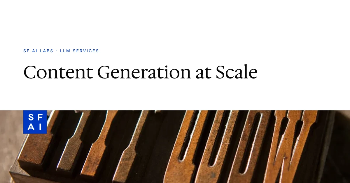 Content Generation at Scale: LLM Development Services