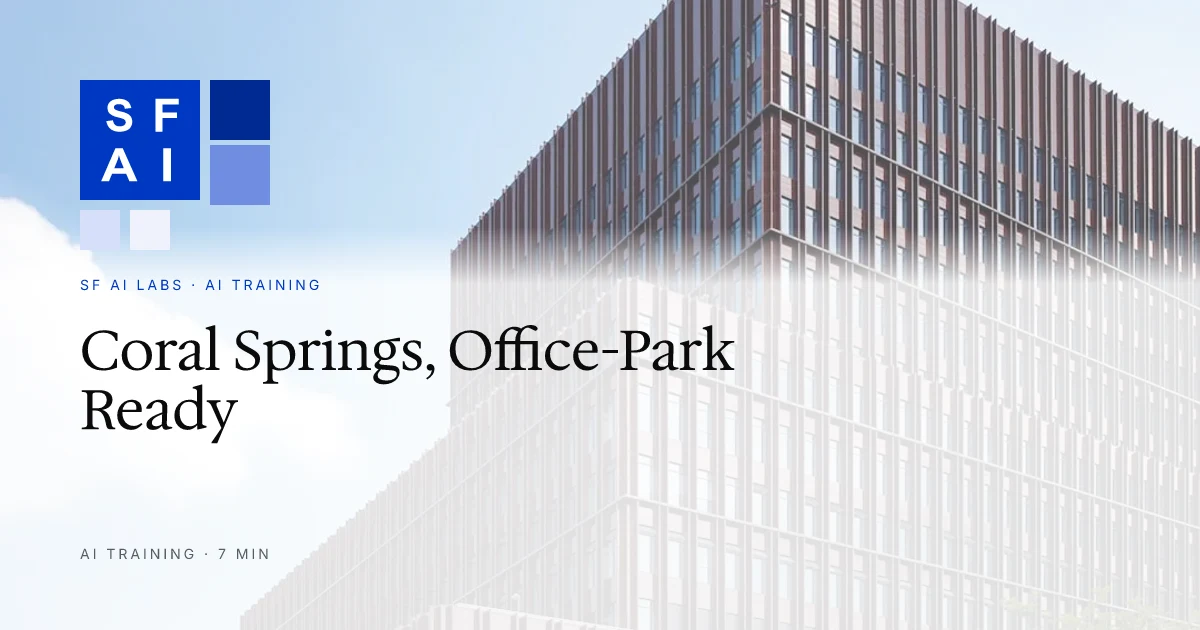Corporate AI Training in Coral Springs, Florida: Options, Funding, and Costs for Small Businesses