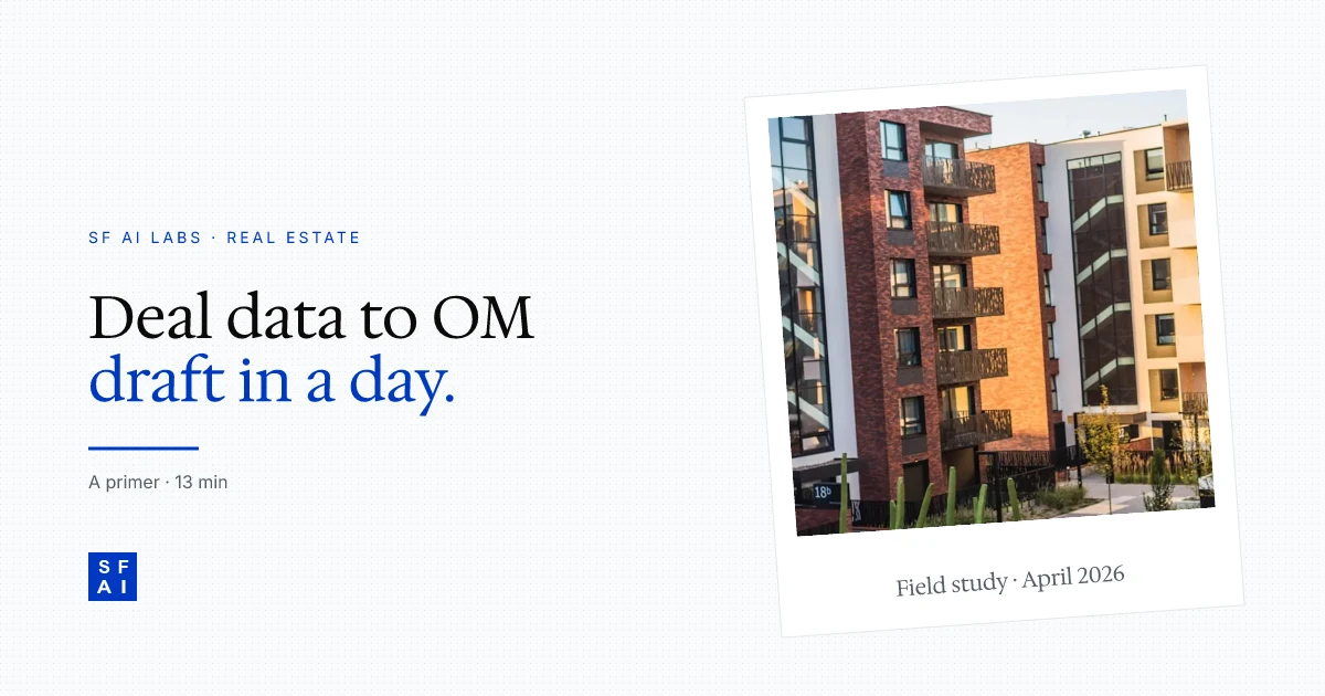 The OM Production Framework: from deal data to draft in a day