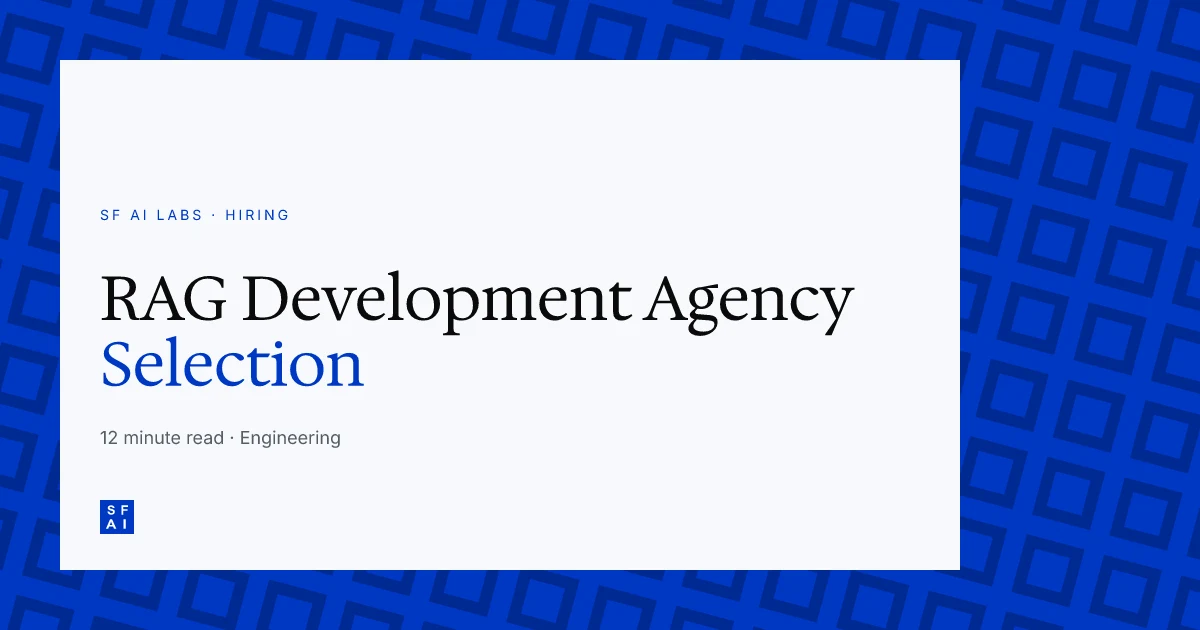 RAG Development Agency Selection Guide