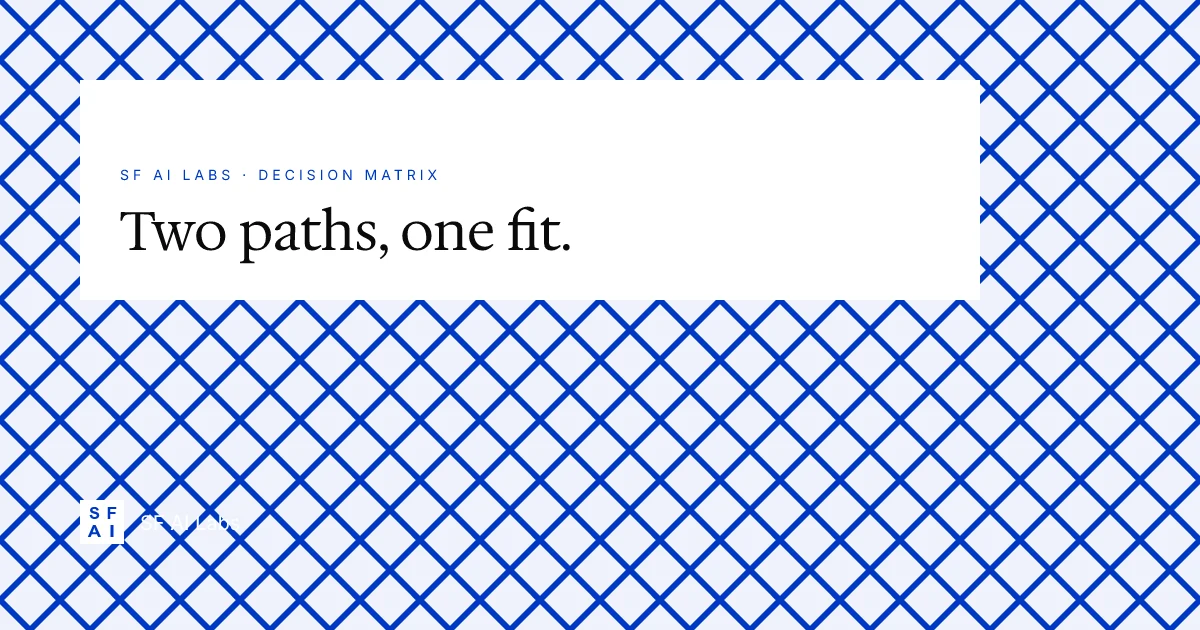 SFAI Labs vs Y Combinator's recommended AI MVP path