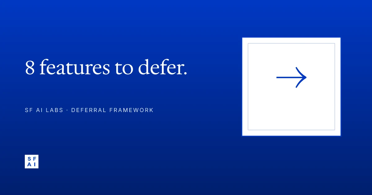 The 6-week AI MVP framework: what to defer