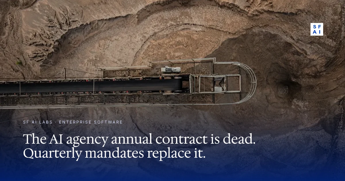 The AI agency annual contract is dead. Quarterly mandates replace it.