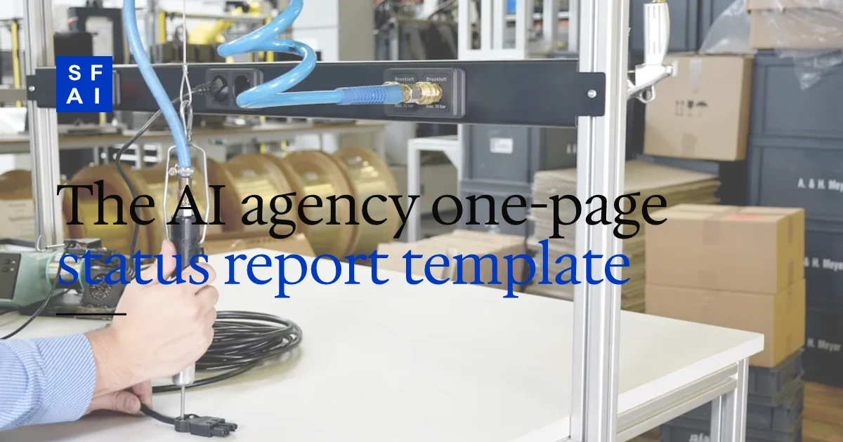 The AI agency one-page status report template