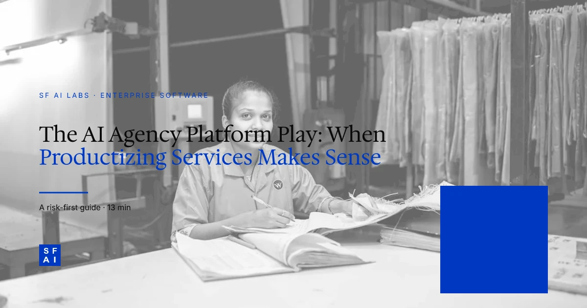 The AI Agency Platform Play: When Productizing Services Makes Sense