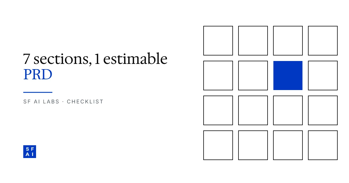 The PRD an AI dev team can actually estimate: 7 must-have sections