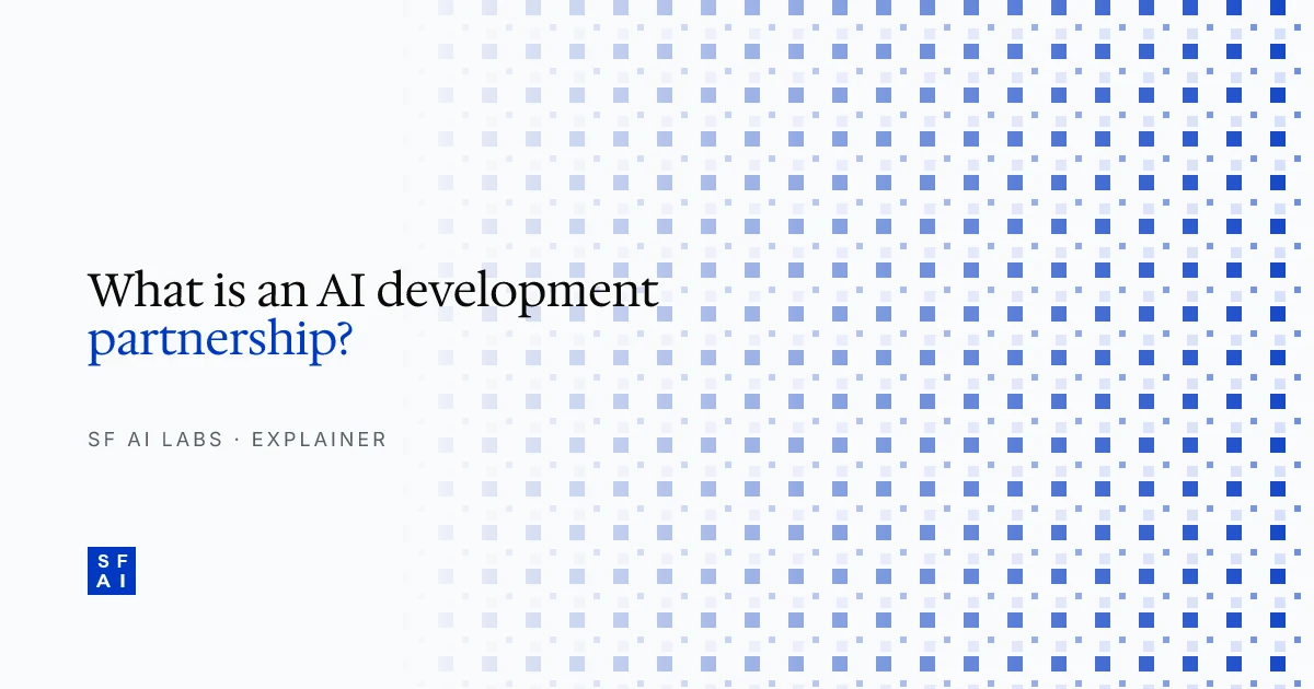What is an AI development partnership, in plain English?
