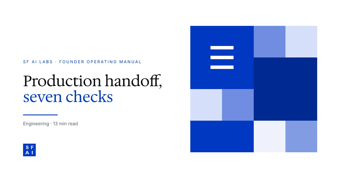 What "production-ready" handoff looks like