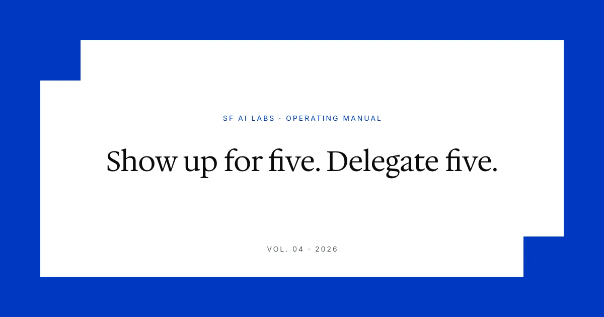 What the founder must show up for (and what they can delegate)