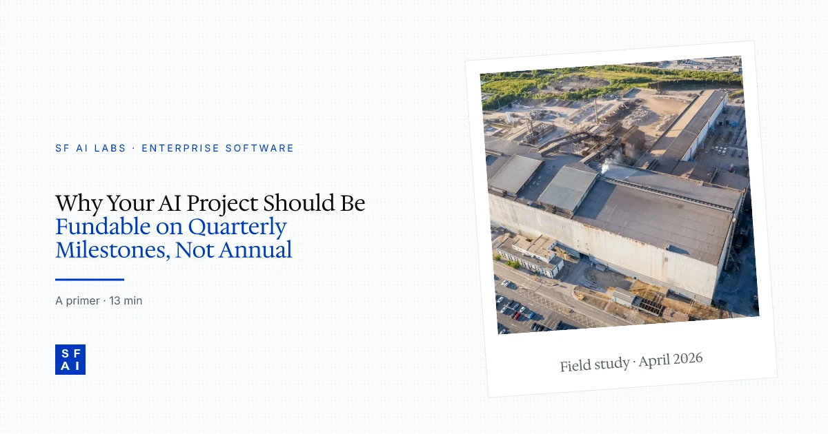 Why Your AI Project Should Be Fundable on Quarterly Milestones, Not Annual